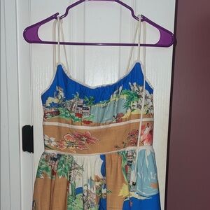 Colorful Tropical Print Dress